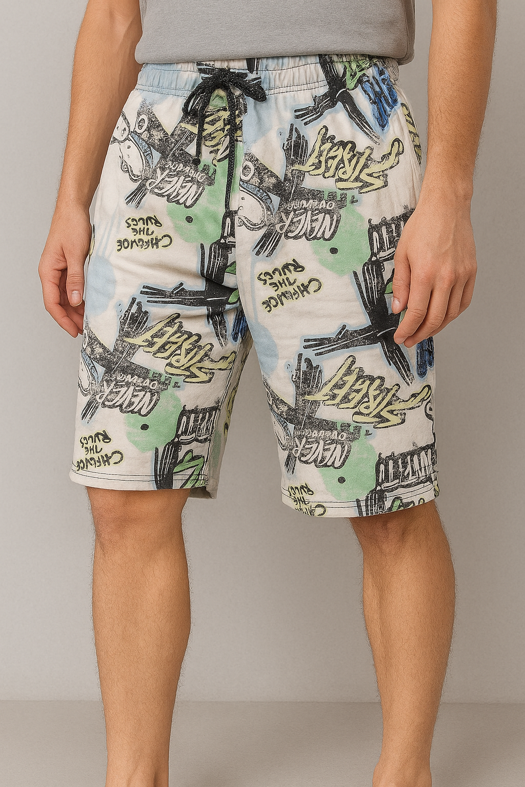 Men's French Terry Printed Shorts