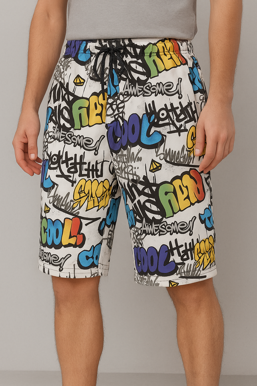 Men's French Terry Printed Shorts